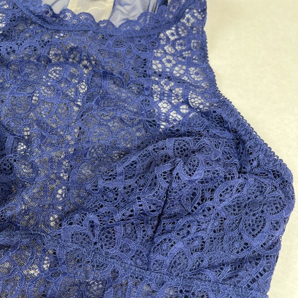 Victoria's Secret Navy Blue Lace Corset Back Bustier Top EUC Sz. M - Picture 2 of 6
